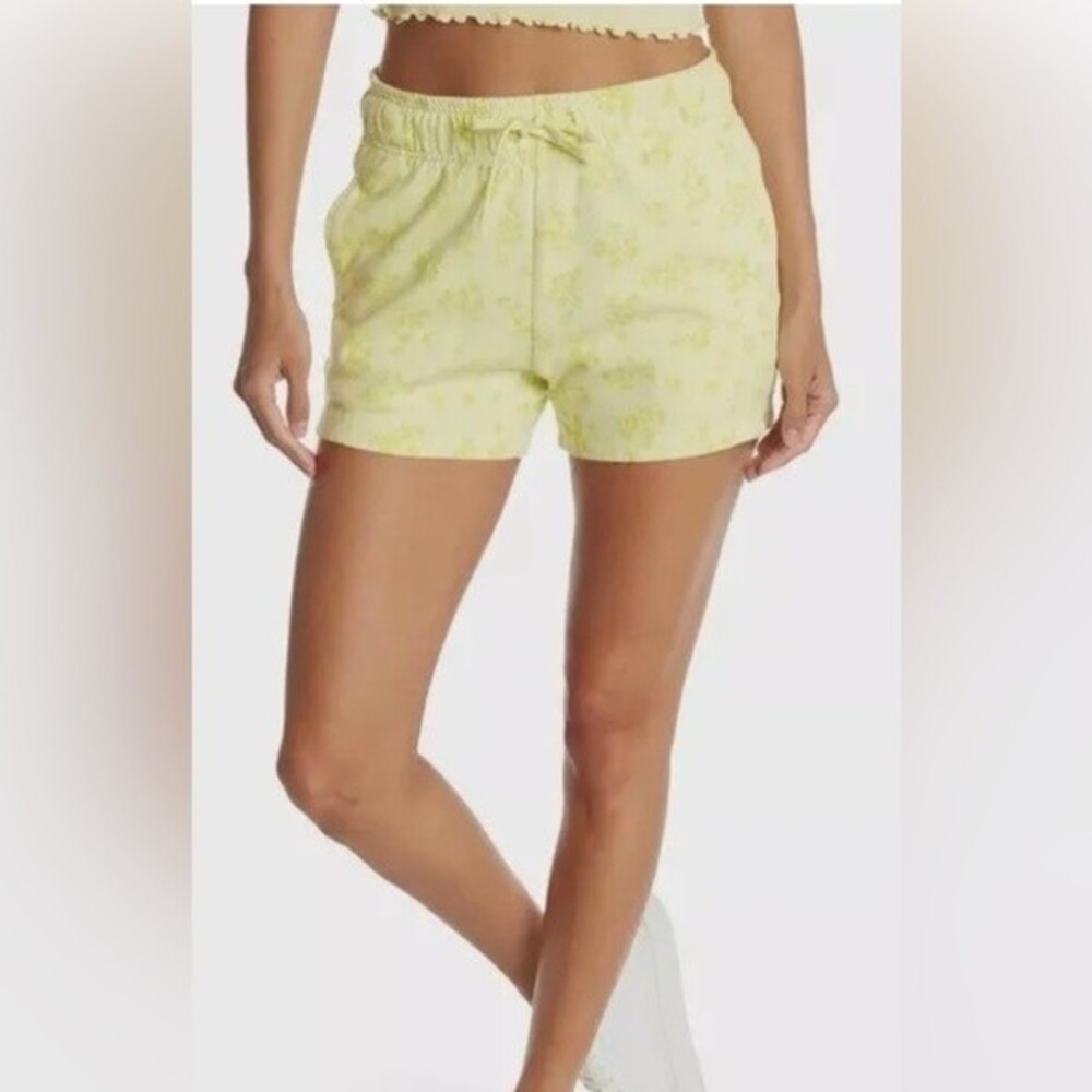 Nordstrom Shorts Green Yellow Moxie Floral Pull On Abound Shorts size 1X NEW